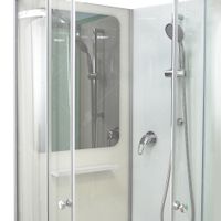 Душевая кабина RGW AN-208 80x80x200, полукруглая, раздвижные двери, профиль матовый хром, стекло прозрачное, арт-381320888-12 — фото 7, Душевые кабины