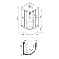 ДК Лайт 90*90 Б (9 мест+сифон D50) арт-Щ0000061838 — фото 2, Душевые кабины