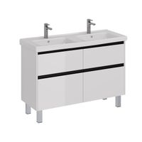 Товар: Тумба Lemark COMBI 125 см под 2 раковины, подвесная/напольная,4 ящика, цвет планки: Чёрный, цвет кор арт-LM03C125T-black - фото 4 Тумба Lemark COMBI 125 см под 2 раковины, подвесная/напольная,4 ящика, цвет планки: Чёрный, цвет кор арт-LM03C125T-black — фото 4, Тумбы под раковину