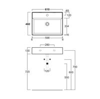Раковина SIMAS AGILE подвесная или накладная с одним отверстием цвет белый арт-AG61 — фото 2, Раковины накладные