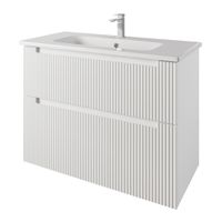 Тумба EUPHORIA, 100 см, подвесная/напольная, 2 ящика, белый матовый арт-99.2017 — фото 3, Тумбы под раковину