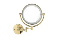 Товар: AQ4915BG зеркало косметическое настенное с подсветкой 5х, шлиф. золото - фото 3 AQ4915BG зеркало косметическое настенное с подсветкой 5х, шлиф. золото — фото 3, Косметические зеркала