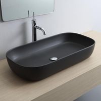 Раковина Scarabeo GLAM накладная без перелива без отверстий цвет черный матовый с антибактериальным и грязеотталкивающим покрытием BIOKER арт-1803 49 BK — фото 2, Раковины накладные