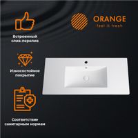 Раковина Orange B03-1000w встраиваемая, белый — фото 6, Раковины встраиваемые сверху