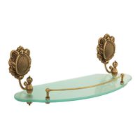 CLEOPATRA Полка c галереей, L40 см, стекло матовое/бронза 16637 — фото 1, Полки для ванной и душа