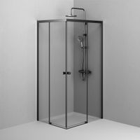 W94G-403-10080-BT Душевое ограждение X-Joy Square Slide 100х80, черный, прозрачное — фото 2, Душевые кабины и ограждения