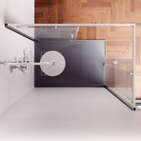 W94G-403-120280-MT1K X-joy душевое огражд прямоугольн.,раздвиж.двери 120x80 хром мат.,стекло прозр — фото 1, Душевые кабины и ограждения