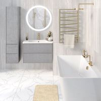 Шкаф-пенал подвесной PARMA 35 /дымчатый серый/правый/ AQUA DE MARCO 3035GRPAR — фото 4, Шкафы для ванной