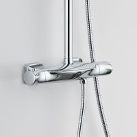 BOND B07-9400 Душевая стойка с термостатом, тропическим душем и смесителем с изливом — фото 2, Душевые стойки