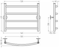 Полотенцесушитель водяной Стилье Универсал-50 500х500 (4) Г 21 Без покрытия арт-00650-5050 — фото 3, Водяные полотенцесушители