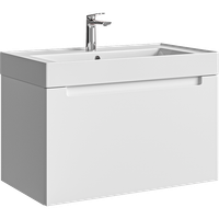 Подвесная тумба с одним ящиком 81 см, цвет белый с умывальником арт-VAN01081 — фото 6, Тумбы с раковиной