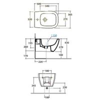 Биде GLOBO GENESIS подвесное с одним отверстием цвет белый арт-GNS10BI — фото 2, Биде подвесные