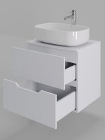 Orange Line Li-60TuwMDF+B07-540W тумба с раковиной подвесная 60 см, белый Li-60TuwMDF+B07-540W — фото 3, Тумбы с раковиной