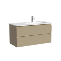 Тумба подвесная SANCOS Folk правая 995х445х500, c двумя ящиками оснащенными доводчиками, Капучино, арт. арт-FL100RCP — фото 5, Тумбы под раковину