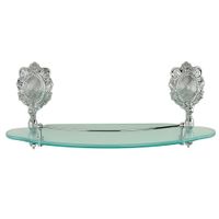 CLEOPATRA Полка c галереей, L40 см, стекло матовое/хром арт-16665 — фото 4, Полки для ванной и душа