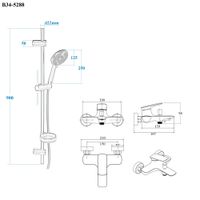 BOND Circle Душевой комплект 2х1 черный матовый арт-B34-5288 — фото 3, Готовые комплекты для ванной комнаты