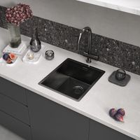 Кухонная мойка Reflexion Como оружейная сталь арт-RX2038BL — фото 6, Кухонные мойки