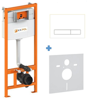KK-POL 350/ZPW/425-101-S0 Standard Комплект для монтажа инсталляции, с клавишей M16, цвет белый глянцевый, с прокладкой звукоизолирующей — фото 1, Инсталляции для унитазов