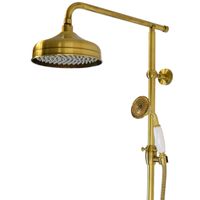OXFORD Душевой настенный гарнитур (см-ль д/душа/колонна RETRO/верхн.душ/шланг/ручной душ),бронза 32573 — фото 7, Душевые гарнитуры