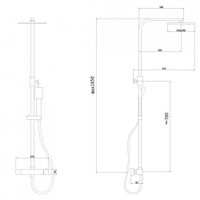 Душевая стойка ABBER Daheim AF8260BL с термостатом без излива, черная матовая — фото 3, Встраиваемые душевые комплекты