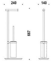 Стойка COLOMBO DESIGN SQUARE B9904 напольная с держателем туалетной бумаги и ершиком цвет хром — фото 2, Ершики для унитаза
