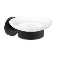 Trento Мыльница латунь/матовое стекло, черный матовый арт-AQM7211MB — фото 1, Мыльницы