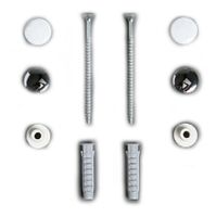 Комплект вертикальных крепежных винтов SIMAS цвет хром/белый для унитаза и биде F90 F90.CR — фото 1, Комплектующие для туалета