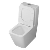 Унитаз напольный Grossman Classic (635х355х830) безободковый,белый с тонкой крышкой,микролифт,смыв торнадо,2 места арт-GR-4445SQ — фото 2, Напольные унитазы