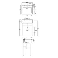 Раковина SIMAS FROZEN подвесная накладная для установки на консоль с одним намеченным отверстием в центре цвет белый арт-FZ10 — фото 2, Раковины накладные