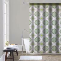 шторка д/в тканевая 180х200см "Оливковая фантазия" MZ-157 — фото 1, Шторки на ванну
