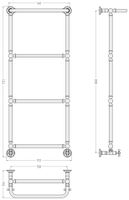 Полотенцесушитель водяной Сунержа Ренессанс 1386 1260x500 Тёмный титан муар 15-0281-1250 — фото 2, Водяные полотенцесушители