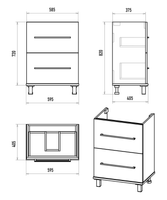 Тумба под раковину арт-П-Мод07060-011Пр — фото 6, Тумбы под раковину