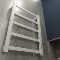 Полотенцесушитель электрический ВИД 81-10 ПРОФИЛЬНЫЙ 610х400, скр.монтаж, СНШ, белый матовый(RAL 9016), (Ferrum, равномерные перкаладины), Маргроид арт-8110p-6040-1081-9016R — фото 2, Электрические полотенцесушители