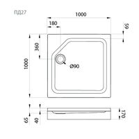 Товар: ПД27 Поддон ДК низкий квадрат 100х100 в комплекте арт-Щ0000050808 - фото 2 ПД27 Поддон ДК низкий квадрат 100х100 в комплекте арт-Щ0000050808 — фото 2, Душевые кабины