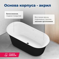 Акриловая ванна Aquanet Family Smart 170x78 арт-88778-GW-MB — фото 4, Акриловые ванны