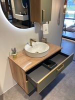 Тумба под раковину ORKA Salerno 80 подвесная, цвет Sardinia, ручки золото арт-3008779 — фото 8, Тумбы под раковину