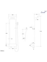 Панель MAIELLA B душевая из нержавеющей стали Cerutti SPA CT8985, цвет черный — фото 3, Душевые панели