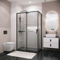 Боковая стенка Grossman Style (100х195) черный матовый,стекло шиншилла, 1 место арт-200.K33.05.100.21.02 — фото 2, Боковые стенки