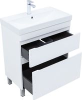 Тумба под раковину Aquanet Слим 70 напольная, белый сатин 00346043 — фото 1, Тумбы под раковину