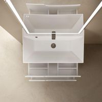 "S3" тумба под умывальник подвесная 80 см., цвет белый глянец. арт-AQM900380WH — фото 3, Тумбы под раковину