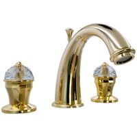 PRESTIGE CRYSTAL См-ль д/раковины, на 3 отв.с донным клапаном, золото арт-32766 — фото 1, Смесители для раковины