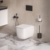 Унитаз подвесной Grossman (530х365х373) безободковый,белый с тонкой крышкой,микролифт,смыв торнадо,1 место арт-GR-4409SQ — фото 7, Подвесные унитазы