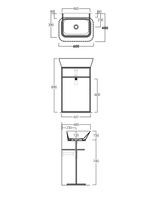 Металлическая структура SIMAS WAVE напольная цвет черный матовый WASA04 — фото 2, Консоли для раковины