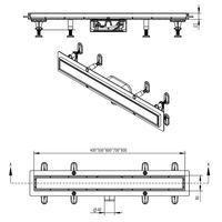 Душевой лоток AZARIO 500 мм, D40(50), металлическая перфорированная решетка, пластиковый желоб, комбинированный затвор арт-AZT13500 — фото 7, Трапы для душа