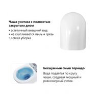 Унитаз ABBER Bequem AC1132TC подвесной белый, безободковый, смыв торнадо, с закрытым дном — фото 2, Подвесные унитазы