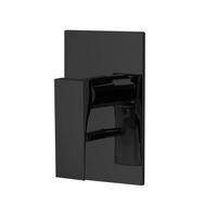 Смеситель для душа, Fima Carlo Frattini, Zeta, тип открывания воды-однорычажный, монтаж-настенный встраиваемый, отверстия для монтажа-1, внутренняя часть-необходимо заказать, цвет-черный матовый, с переключателем на 2 источника арт-F3969X2NS — фото 1, Смеситель для душа