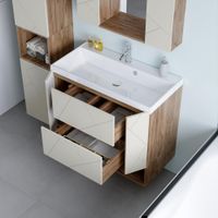 Товар: Тумба с раковиной и нишей Бриклаер КРИСТАЛЛ 90L, латте/дуб крафт табачный - фото 9 Тумба с раковиной и нишей Бриклаер КРИСТАЛЛ 90L, латте/дуб крафт табачный — фото 9, Тумбы с раковиной