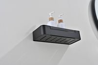 Товар: AQ4966MB полка для душа со стеклоочистителем, матовый черный - фото 6 AQ4966MB полка для душа со стеклоочистителем, матовый черный — фото 6, Полки для ванной и душа