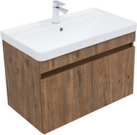 Тумба с раковиной Aquanet Оптима 80 цв. дуб рустикальный 00345359 — фото 1, Тумбы с раковиной