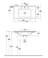 Раковина GLOBO ANITA подвесная или на мебель с одним отверстием и двумя намеченными цвет белый арт-HA081BI — фото 4, Раковины подвесные